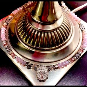 Pink and Silver Beaded Necklace